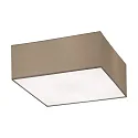 Ceiling luminaire SOFT CUBE 38 x 38cm, 3 x E27 max. 60W, shade chintz light brown / diffuser PC