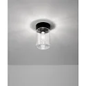 Brumberg outdoor ceiling luminaire COOQUEE round E27 IP65, black, transparent 