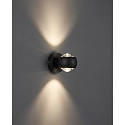 Brumberg outdoor wall luminaire MILNE 2 flames, switchable, with lens optics, ball shaped IP54, black 