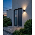 Brumberg outdoor wall luminaire MILNE 2 flames, switchable, with lens optics, ball shaped IP54, black 
