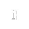 Brumberg battery table lamp ROSS IP54, sand coloured dimmable