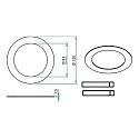 Brumberg Reducing ring with outer Ø 12cm, DA Ø 8.3cm, chrome