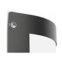 Outdoor LED wall luminaire 16/3 with motion detector, IP44, 12W 3000K 1200lm, stainless steel / opal glass, anthracite