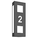 House number luminaire 22, upt to 2 numbers (cut out), IP44, E27, aluminium, anthracite