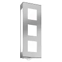 Outdoor wall luminaire AQUA TRILO with motion detector, stainless steel, IP44, E27