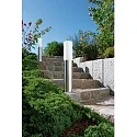 CMD Creative Metalldesign Outdoor floor luminiare AQUA PAULO, round, IP44, E27, stainless steel / opal glass, 60cm, brushed