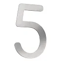 House number 5 from brushed stainless steel, height 16cm
