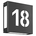 Outdoor LED wall luminaire AQUA LEGENDO, 2 digits (cut out), IP44, 12W 3000K 1200lm, stainless steel, anthracite