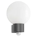 outdoor wall luminaire AQUA BALL round, with motion detector E27 IP44, anthracite 