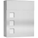 Straight post box  from stainless steel and opal glass, height 38.5cm