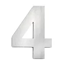House number 4 from brushed stainless steel, height 25cm