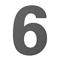 House number 6, height 25cm, anthracite