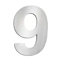 House number 9 from brushed stainless steel, height 25cm