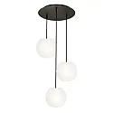 pendant luminaire ACAI 21 3 flames, round E27 IP20, mat, opal white dimmable