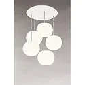 Casablanca pendant luminaire ACAI 21 5 flames, round E27 IP20, mat, opal white dimmable