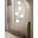Casablanca pendant luminaire ACAI 21 5 flames, round E27 IP20, mat, opal white dimmable