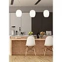 pendant luminaire ANUA 1 flame E27 IP20, brushed aluminium, matt, opal white dimmable