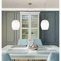 pendant luminaire ANUA 2 flames E27 IP20, brushed aluminium, matt, opal white dimmable