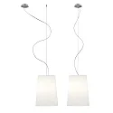 pendant luminaire MESA LONG 1 flame E27 IP20, brushed aluminium, matt, opal white dimmable