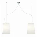 pendant luminaire MESA LONG 2 flames E27 IP20, brushed aluminium, matt, opal white dimmable