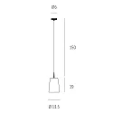 pendant luminaire MESA 1 flame E27 IP20, white matt dimmable
