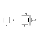 Casablanca Wall luminaire CUBE, 1x G9, IP20, opal white matt