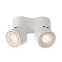 ceiling luminaire UNI II MINI DOUBLE TILT 2 flames, cardanic swivelling IP20, white dimmable