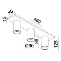 ceiling luminaire CAN TILT SQUARE 48CM 3 flames, square, cardanic swivelling GU10 IP20, white