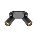 Deko-Light ceiling luminaire CAN TILT ROUND Ø 20CM 2 flames, round, cardanic swivelling GU10 IP20, black