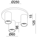 Deko-Light ceiling luminaire CAN TILT ROUND Ø 25CM 3 flames, round, cardanic swivelling GU10 IP20, black