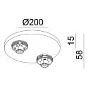 Deko-Light ceiling luminaire CAN TILT ROUND BASE Ø 20CM MIX‘N MATCH 2 flames, round, without shade, cardanic swivelling GU10 IP20, black