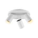ceiling luminaire CAN TILT ROUND BASE Ø 25CM MIX‘N MATCH 3 flames, round, without shade, cardanic swivelling GU10 IP20, white