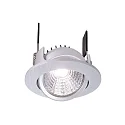 KapegoLED recessed ceiling luminaire COB-68-350mA-4000K-round-flat, brushed silver