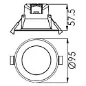 Deko-Light Recessed LED ceiling luminaire ACRUX 68, 7W 3000 / 4000 / 6000K 630lm 90°, dimmable, matt white