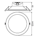 Recessed LED ceiling luminaire ACRUX 195, 26W 3000 / 4000 / 6000K 2670lm 90°, dimmable, matt white
