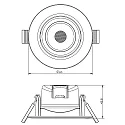 Deko-Light Recessed LED ceiling luminaire SMD-68-230V-round, IP20, 36° swivelling, 220-240V AC / 50-60Hz, 6.5W 3000K 540lm 45°, white