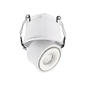 Recessed LED ceiling luminaire UNI II MINI, 18-19V DC, current constant, 9W 3000K 670lm 33°, dimmable, white