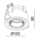 Recessed LED ceiling luminaire UNI II MINI, 18-19V DC, current constant, 9W 3000K 670lm 33°, dimmable, white