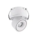 Recessed LED ceiling luminaire UNI II, 33-34V DC, current constant, 12W 3000K 1035lm 35°, dimmable, white