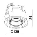 Recessed LED ceiling luminaire UNI II, 33-34V DC, current constant, 12W 3000K 1035lm 35°, dimmable, white