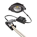 Deko-Light recessed spotlight DIONE IP20 swivelling, wired through IP20, black dimmable