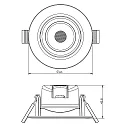 Deko-Light downlight SMD-68-230V-ROUND swivelling, built-in version IP20, traffic black dimmable