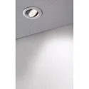 Deko-Light recessed spotlight DIONE IP44 DIM 827 swivelling, wired through IP44, silver dimmable