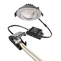 Deko-Light recessed spotlight DIONE IP44 DIM 827 swivelling, wired through IP44, silver dimmable