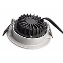 Deko-Light recessed spotlight DIONE IP44 DIM 827 swivelling, wired through IP44, silver dimmable