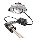 Deko-Light recessed spotlight DIONE IP44 DIM 830 swivelling, wired through IP44, chrome dimmable