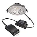 recessed spotlight DIONE IP44 DTW 930-918 swivelling, Dim-To-Warm, wired through IP44, silver dimmable