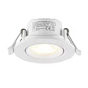Deko-Light recessed spotlight SURTUR TILT 68 CCT swivelling, CCT Switch IP20/IP44, white dimmable
