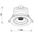 recessed spotlight SURTUR TILT 83 DTW swivelling, Dim-To-Warm IP20/IP44, white dimmable