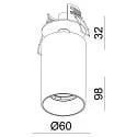 Deko-Light recessed spotlight CAN TILT ROUND SINGLE 1 flame, round, cardanic swivelling GU10 IP20, black